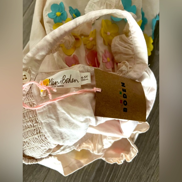 NWT Mini Boden Girl Rainbow Floral Appliqué Tank Dress Size 4-5T - Picture 6 of 6